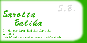 sarolta balika business card